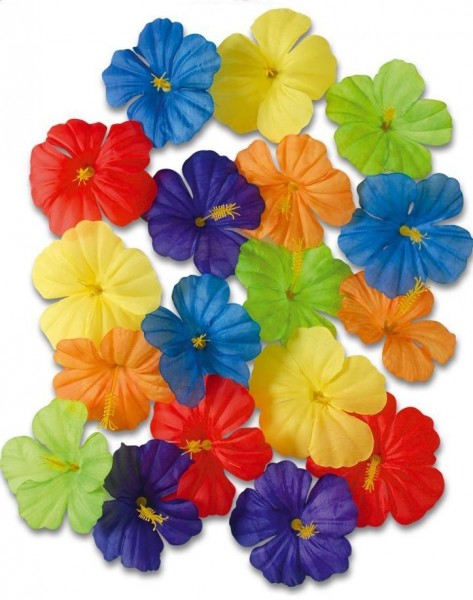 18 Bunte Hawaii Deko Blumen