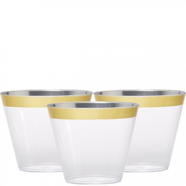 6 Becher mit Goldverzierung 256ml