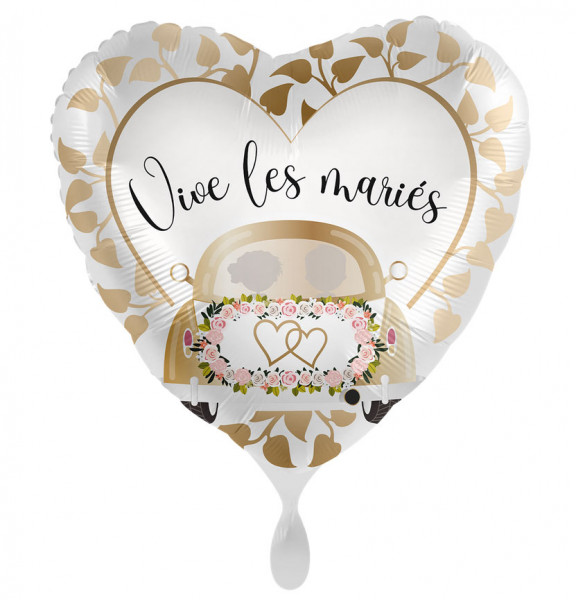 Weddingcar Heart Folienballon FR 43cm