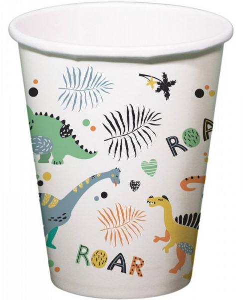 6 Little Dino Pappbecher 250ml