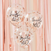 Vorschau: 5 Hello Fourty Konfettiballons 30cm