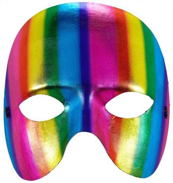 Metallische Regenbogen Halbmaske