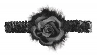Schwarzes Umbrana Pailletten Stirnband Mit Blüte