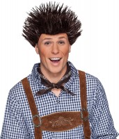 Gel Igel Herrenperücke Braun