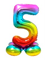Regenbogen Zahl 5 Ballon 72cm