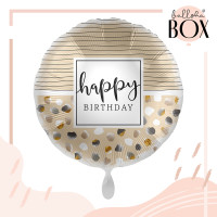 Vorschau: Balloha Geschenkbox DIY Birthday Natural Dots & Stripes XL