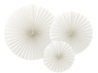 3 Papierrosetten Elenor weiß