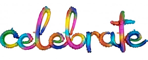Bunter Celebrate Folienballon 1,49m x 50cm