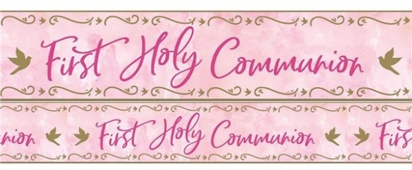 Erstkommunion Folienbanner rosa 2,7m