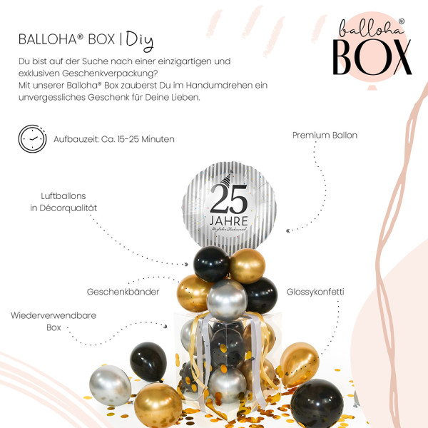 Balloha Geschenkbox DIY 25 Jahre Silver Stripes XL 3