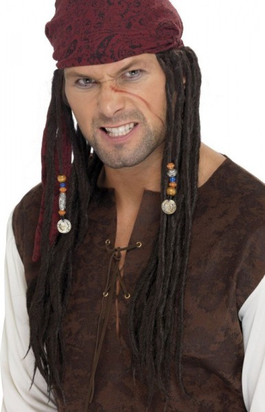 Piraten Rasta Perücke Mit Kopftuch