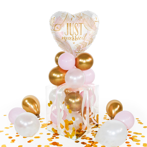 Balloha Geschenkbox DIY Just Married Boho Feathers XL