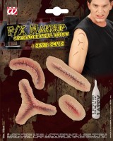 4er Set Klebenarben Genäht Special Effects Makeup