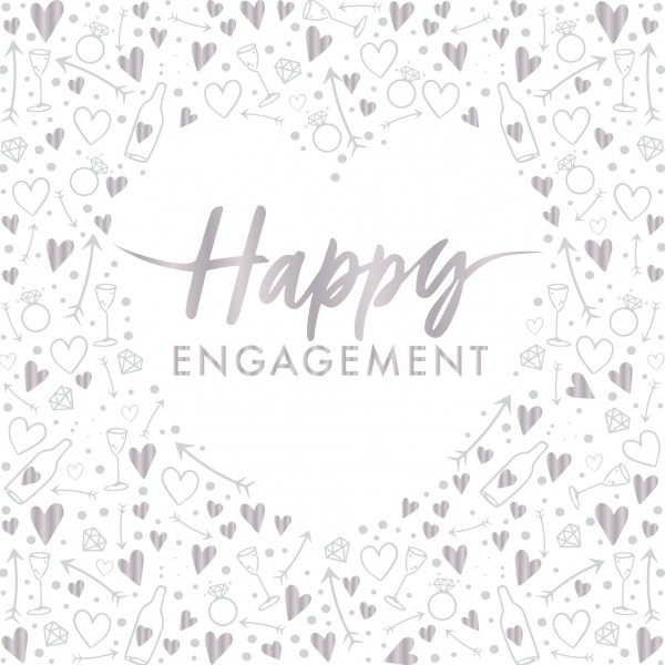 16 Happy Engagement Servietten 33cm