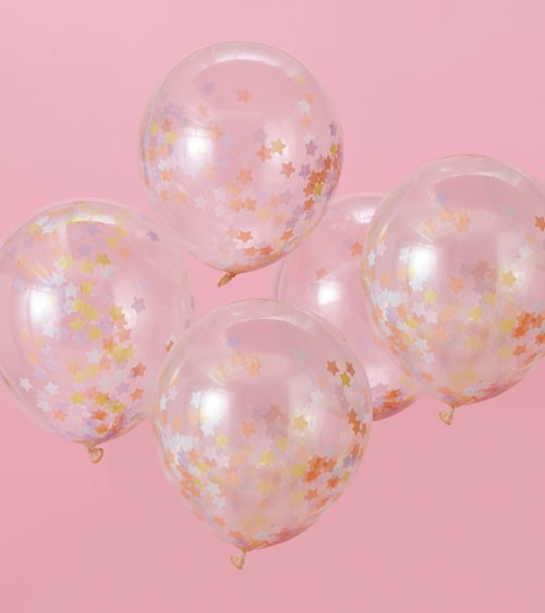 5 Sternenwirbel Konfettiballons 30cm 2