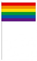 10 Pride Papierfahnen mit Stab 39cm