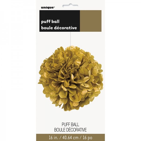 Fluffy Pompon Gold 40cm 2