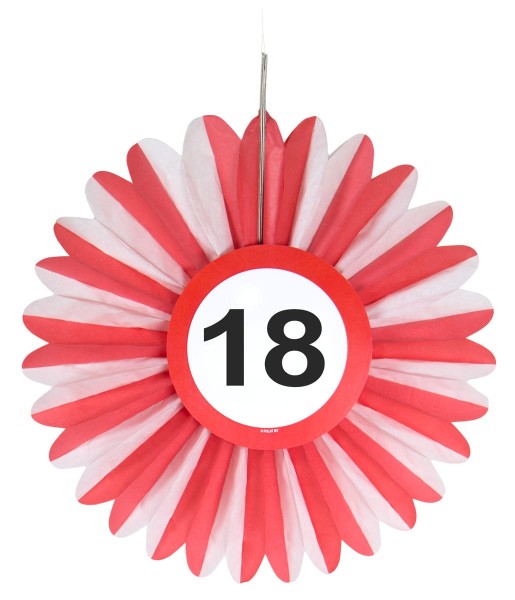 3 Verkehrsschild 18 Papierrosette 25cm