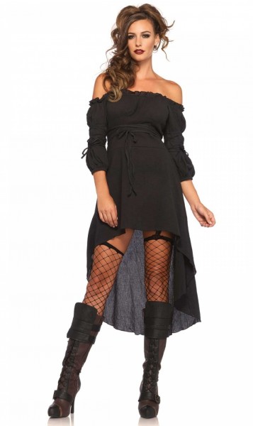 Schwarzes Mittelalter Kleid Melanie