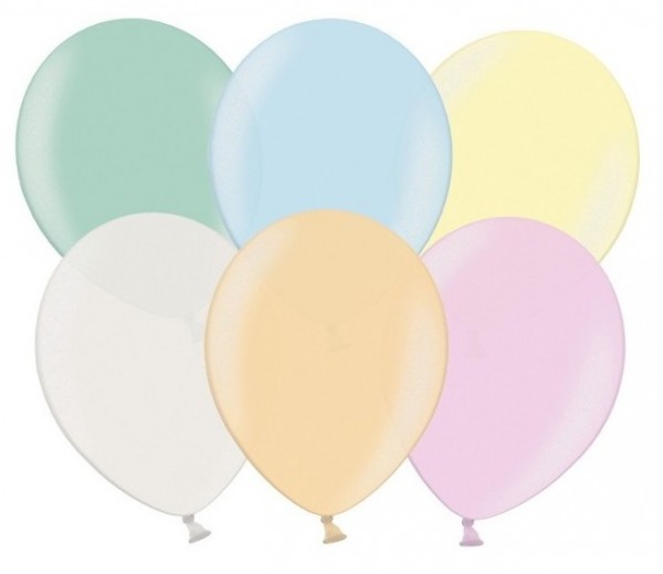 100 Partystar metallic Ballons pastell 27cm