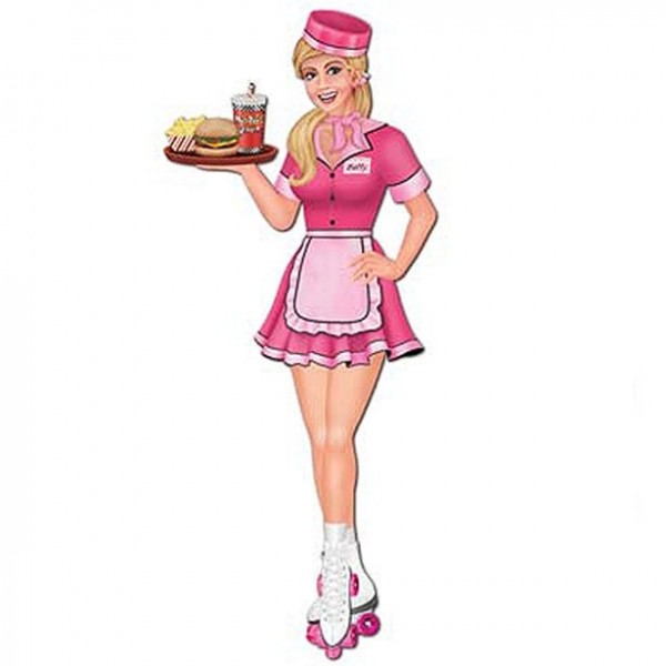 American Diner Kellnerin Aufsteller 89cm