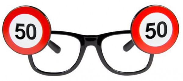 Verkehrsschild 50 Brille