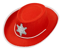 Förhandsgranskning: Sheriff cowboyhatt för barn röd