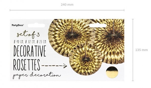 3 Metallic Rosetten Marielle gold 3