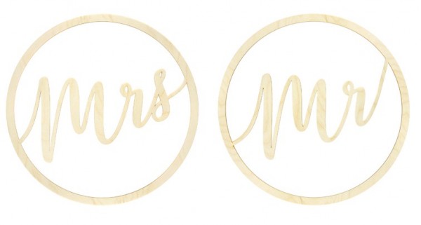 Mr & Mrs Holz Dekohänger 38cm 2