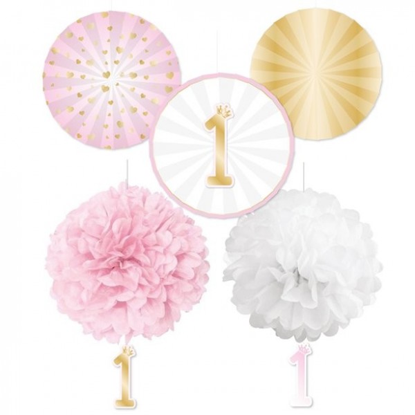 1. Geburtstag Partypaket rosa 5-teilig