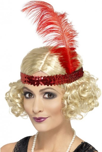 Rotes Pailletten Stirnband