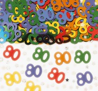 80. Geburtstag Rainbow Party Streudeko Bunt Metallic