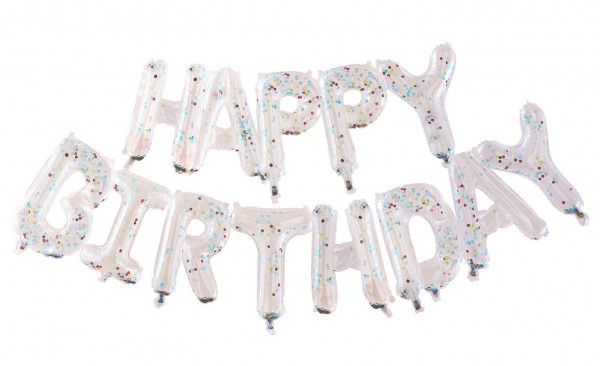 Transparenter Happy Birthday Konfettiballon