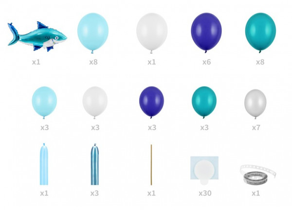 Ballongirlande Deko-Set Sharky