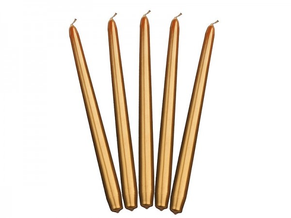 10 Stabkerzen Lucia gold 29cm