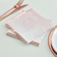 16 Rosé goldene Ombré Servietten 33cm