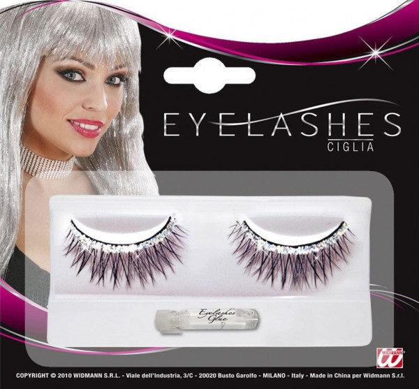 Glänzende Wimpern Mit Edelsteinen