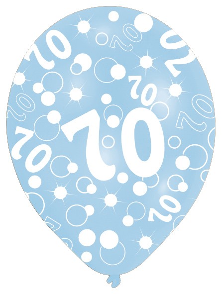 6 bunte Luftballons 70.Geburtstag 27,5cm 7