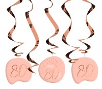 5 Rosy Blush 80th Birthday Spiralhänger