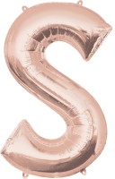 Bokstavsfolieballong S roséguld 88cm