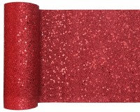 Roter Glitzer Tischläufer 5m