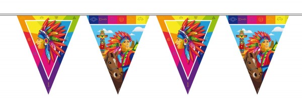 Bunte Indianer Wimpelkette 10m