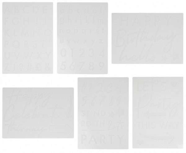 Birthday Party Schablone 6-teilig