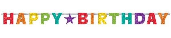 Bunte Happy Birthday Girlande 2,3m