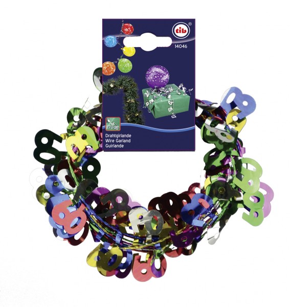 Glückwünsche Zum 60.Geburtstag Draht Girlande Bunt 270cm 2