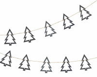 Vorschau: Hölzerne Tannenbaum Girlande 2m