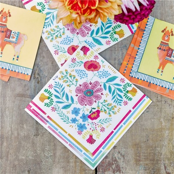 20 Mexican Boho Party Servietten 33cm