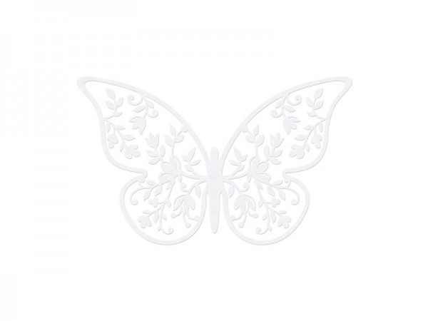 10 Papierdekorationen Schmetterling Weiß