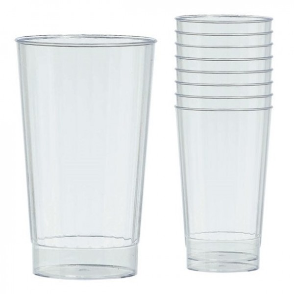 16 Transparente Kunststoff Gläser 455ml