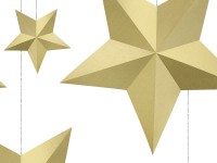 6 goldene DIY Hängedeko Sterne
